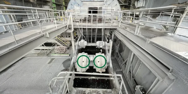Sensores inalámbricos en estructura de harnero en planta minera