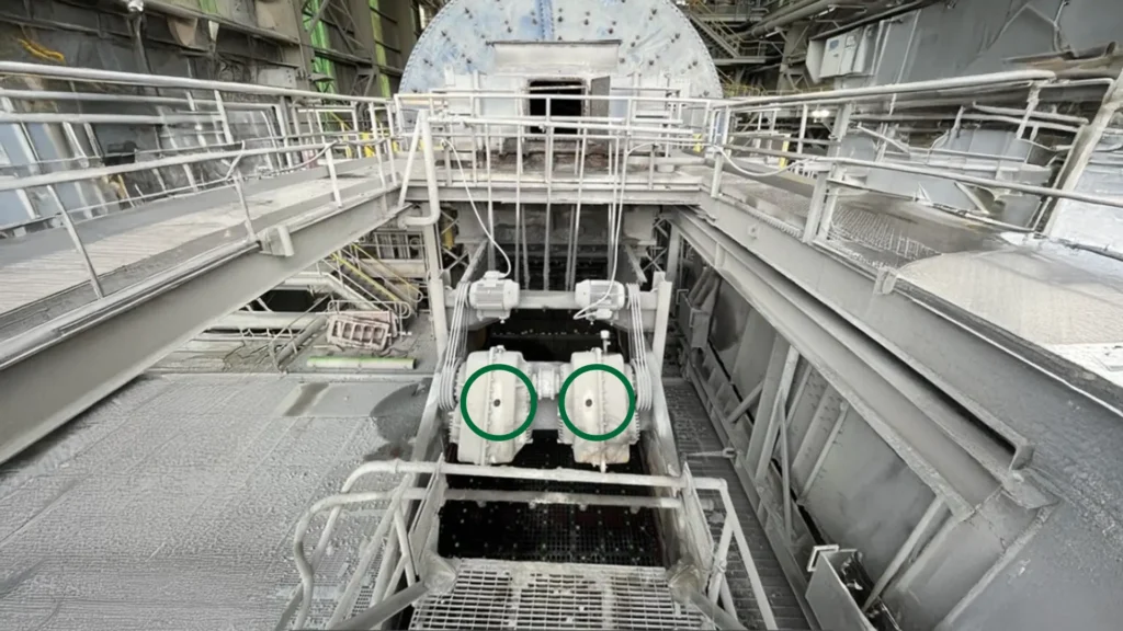 Sensores inalámbricos en estructura de harnero en planta minera